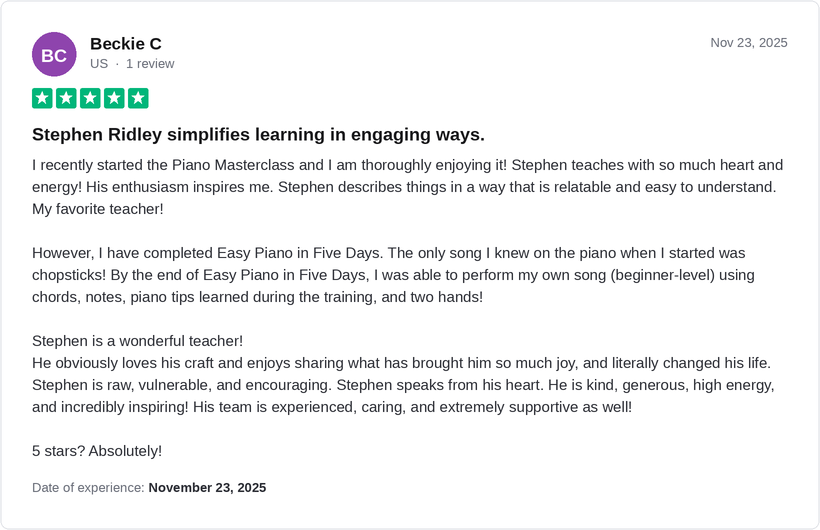 Student review from Beckie C.